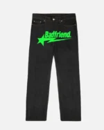 Bad Friend Latter Printed Jeans Black Green