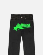 Bad Friend Latter Printed Jeans Black Green