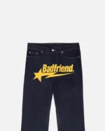 Bad Friend Latter Printed Jeans Black Yellow