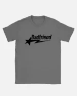 Bad Friend Letter Print Shirt Dark Grey Black