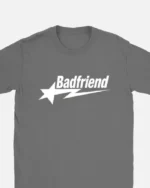 Bad Friend Letter Print Shirt Dark GreyWhite (1)