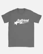 Bad Friend Letter Print Shirt Dark GreyWhite (2)