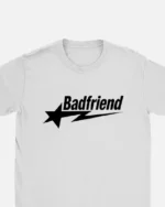 Bad Friend Letter Print Shirt WhiteBlack (1)